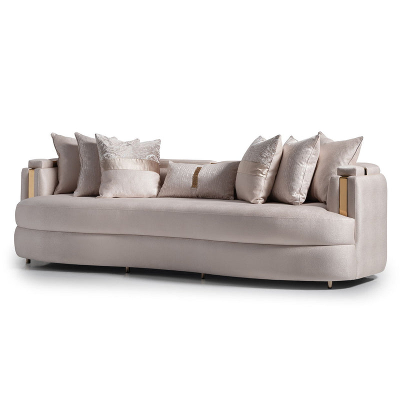 Carmela - Mansion Sofa - Almond / Gold - R&R Furniture Gallery (Fountain Valley, CA)