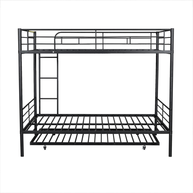 DreamHaus steel construction bunk bed with sturdy frame and ladder, ideal for space-saving bedroom sleeping arrangements.