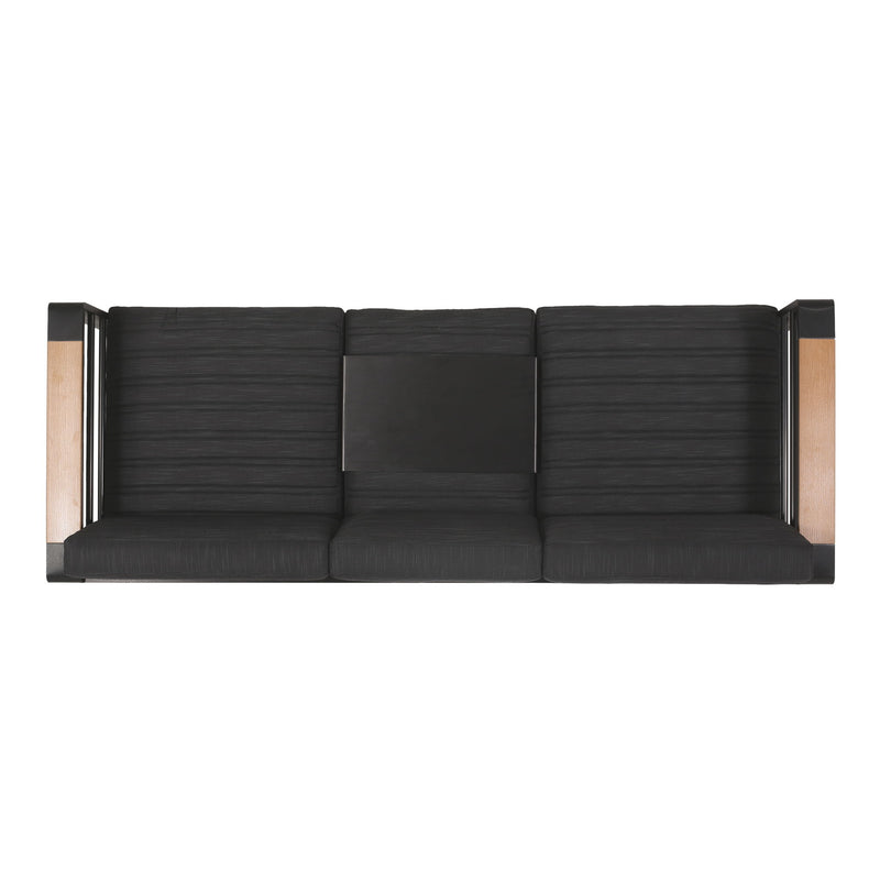 Giovanna - 3 Seater Sofa With Aluminum Frame And Water Repellence Cushions - Black - R&R Furniture Gallery (Fountain Valley, CA)
