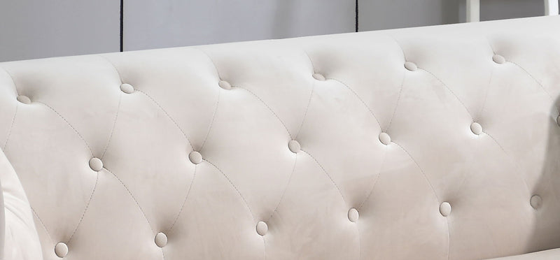 Elegant contemporary Pompano stationary sofa by Glory Furniture with plush cushions and sleek design in a modern living room setting.