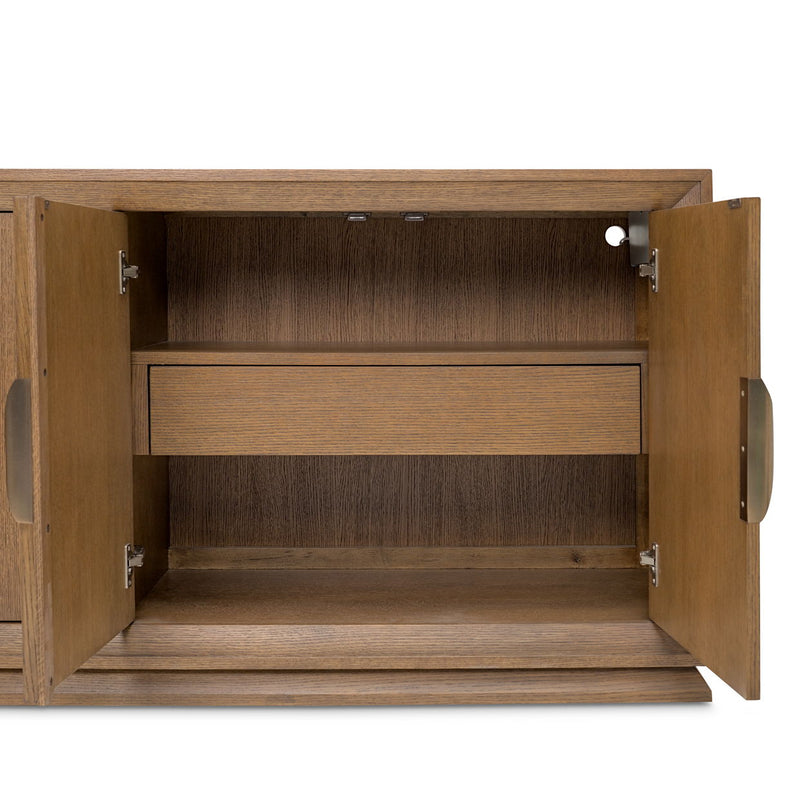 Portrait - Sideboard With LED Lights - Sienna Brown - R&R Furniture Gallery (Fountain Valley, CA)