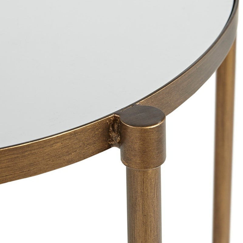 Bedford - Oval Mirror Accent Table - Antique Bronze - R&R Furniture Gallery (Fountain Valley, CA)