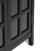 Handcrafted Acadian medium storage cabinet by Simpli-Home featuring a natural wood finish and elegant accent cabinet design.