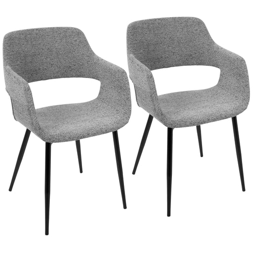 Set of two Lumi Source Margarite contemporary black and gray dining chairs with sleek, modern design.