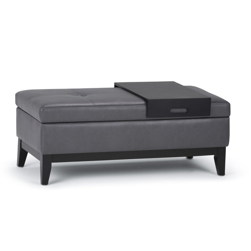 Oregon - Contemporary Storage Ottoman Bench With Tray - R&R Furniture Gallery (Fountain Valley, CA)