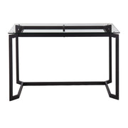 Lumi Source Modern Office Desk in black with clear glass top, sleek writing desk for contemporary workspace.