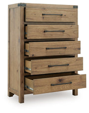 Ridgester - Five Drawer Chest - Light Brown - R&R Furniture Gallery (Fountain Valley, CA)