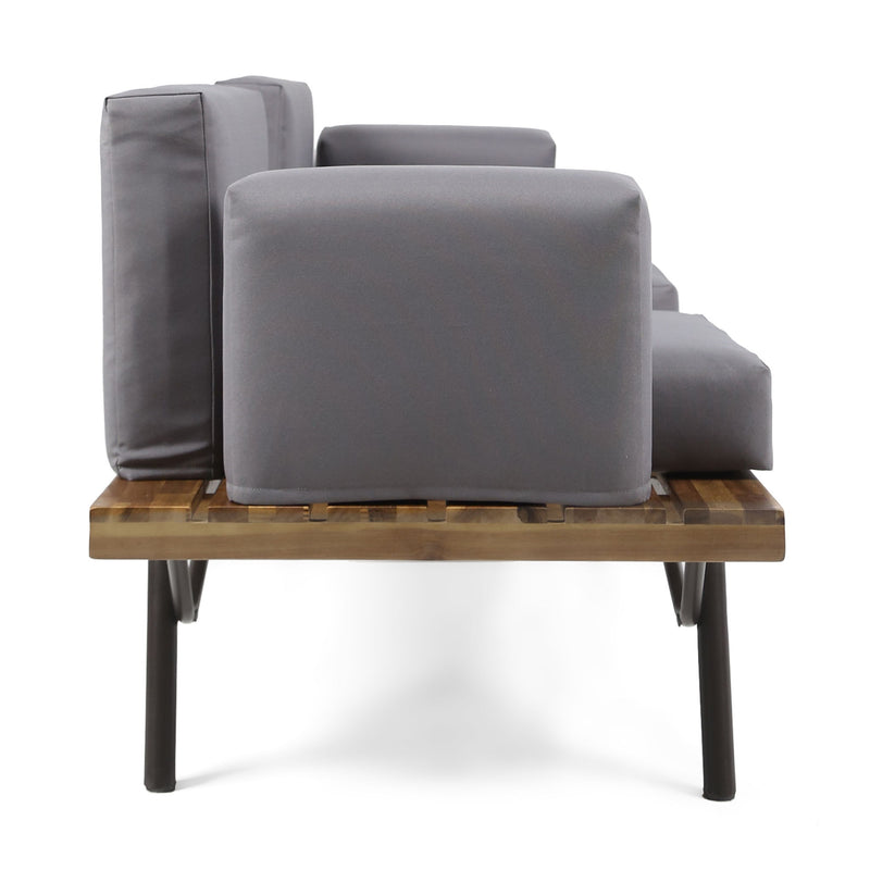 Outdoor Sofa With Cushions And Iron Legs - Dark Gray - R&R Furniture Gallery (Fountain Valley, CA)