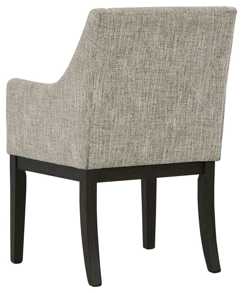 Burkhaus - Dining UPH Arm Chair (Set of 2) - Beige / Dark Brown - R&R Furniture Gallery (Fountain Valley, CA)