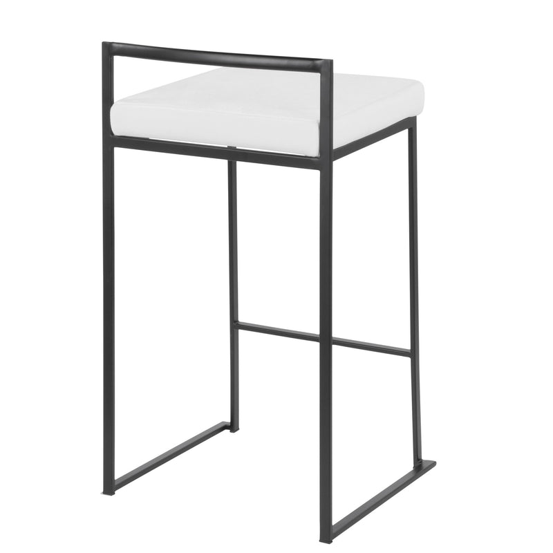 Lumi Source Fuji contemporary stackable counter stool set with sleek modern design and neutral finish, perfect for kitchen or bar area.
