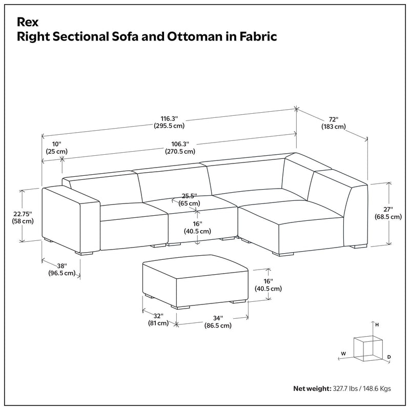 Rex - Handcrafted Sectional Sofa And Ottoman - R&R Furniture Gallery (Fountain Valley, CA)
