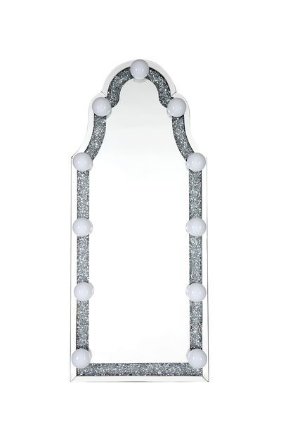 Noralie - Hollywood Floor Mirror - Mirrored & Faux Diamonds - R&R Furniture Gallery (Fountain Valley, CA)