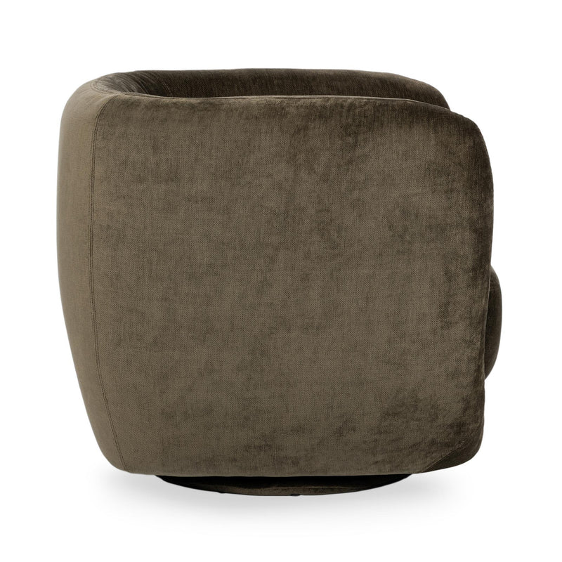 Nico - Upholstered Swivel Chair - Olive Green - R&R Furniture Gallery (Fountain Valley, CA)