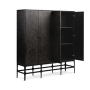 Rust Noir tall accent cabinet by Classic Home, featuring a sleek, modern design with ample storage and a stylish finish.