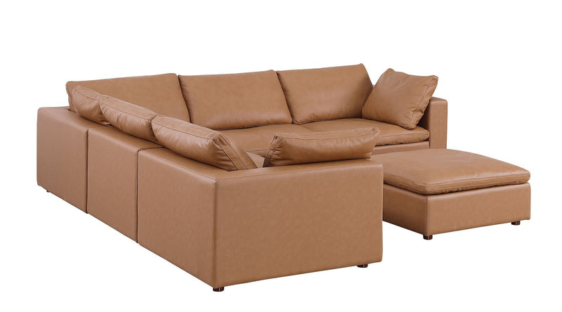 1100 - 6-Piece L-Shaped Sectional (Top-Grain Italian Leather)