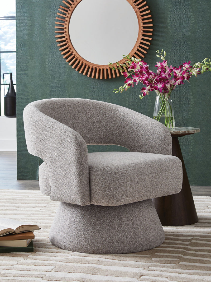 Nashkins - Swivel Accent Chair - Pebble - R&R Furniture Gallery (Fountain Valley, CA)