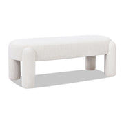 Hugo - Oval Fully Upholstered Bench - Milk Cream White - R&R Furniture Gallery (Fountain Valley, CA)