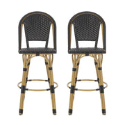 Outdoor Rattan And Aluminum French Barstools (Set of 2) - R&R Furniture Gallery (Fountain Valley, CA)