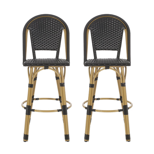 Outdoor Rattan And Aluminum French Barstools (Set of 2) - R&R Furniture Gallery (Fountain Valley, CA)