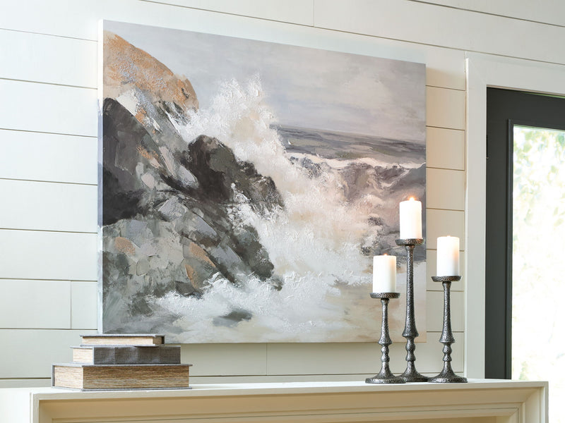Worthner - Wall Art - Tan / Gray / White - R&R Furniture Gallery (Fountain Valley, CA)