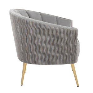 Tania - Pleated Waves Contemporary / Glam Chair - Silver