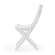 Set of two Noble House outdoor foldable wood dining chairs with slat design, suitable for patio or garden seating.