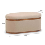 Olivier - Boucle Oval Storage Ottoman - R&R Furniture Gallery (Fountain Valley, CA)