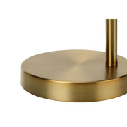 Contemporary gold table lamp by 8th Street with sleek modern design and a smooth cylindrical base and drum shade.