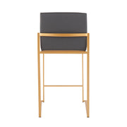 Lumi Source Fuji contemporary high back counter stool with stylish design, dark wood finish, and cushioned seat for modern bar areas.