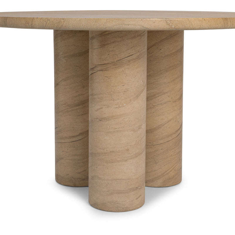 Niva - 47" Outdoor Round Dining Table - Beige - R&R Furniture Gallery (Fountain Valley, CA)