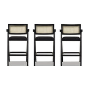 Milan - Modern Webbing Back Stool With Arms (Set of 3) - R&R Furniture Gallery (Fountain Valley, CA)
