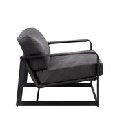 Locnos - Accent Chair - Gray Top Grain Leather & Black - R&R Furniture Gallery (Fountain Valley, CA)