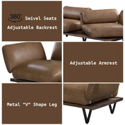 Narech - Sofa With Swivel - Nutmeg Top Grain Leather - R&R Furniture Gallery (Fountain Valley, CA)