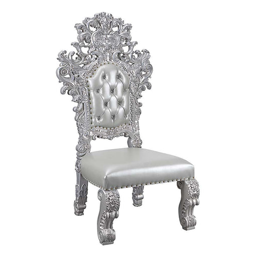 Valkyrie - Side Chair (Set of 2) - Synthetic Leather & Antique Platinum - R&R Furniture Gallery (Fountain Valley, CA)