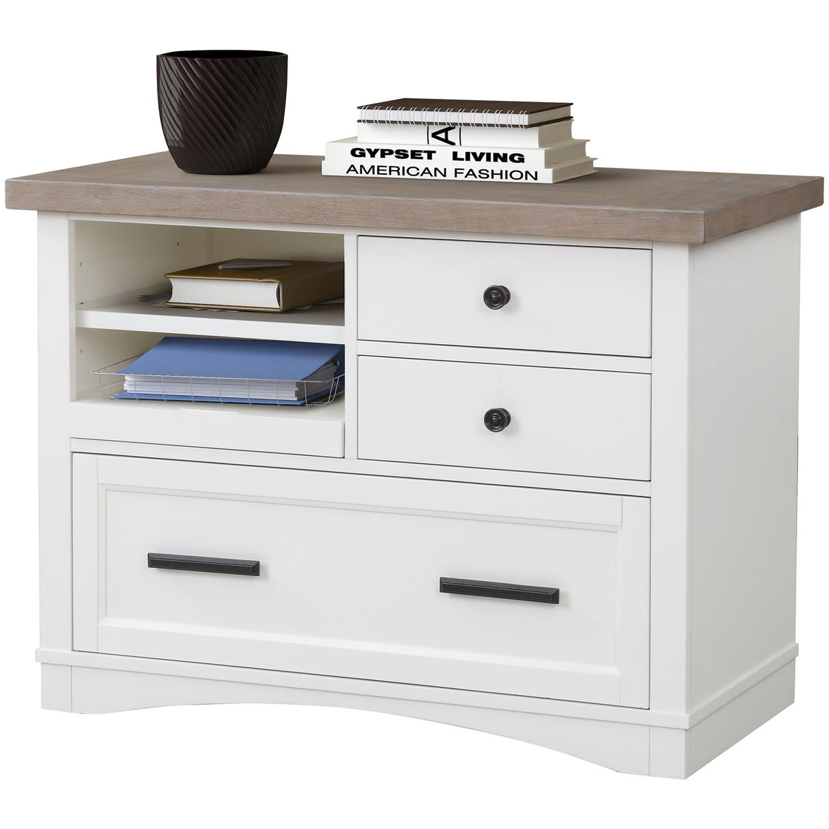 Americana Modern - Functional File with Power Center - R&R Furniture Gallery (Fountain Valley, CA)