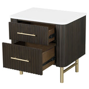Clayten - Nightstand - Marble Top & Espresso - R&R Furniture Gallery (Fountain Valley, CA)