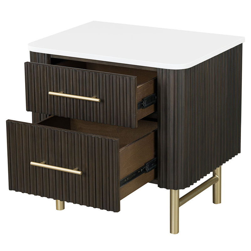 Clayten - Nightstand - Marble Top & Espresso - R&R Furniture Gallery (Fountain Valley, CA)