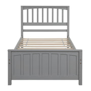 DreamHaus trundle platform bed with sleek wood frame and built-in storage, ideal for versatile bedroom sleeping arrangements.