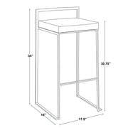 Lumi Source Fuji contemporary glam barstool with quality construction, featuring a sleek design and comfortable seating.