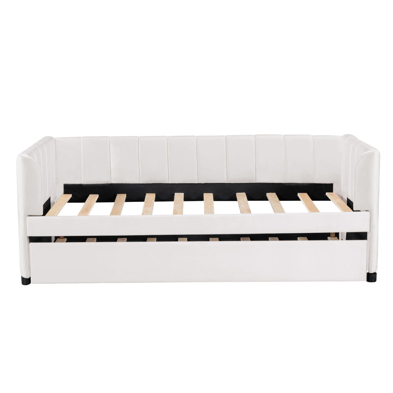 Upholstered Daybed With Ergonomic Design Backrest - R&R Furniture Gallery (Fountain Valley, CA)