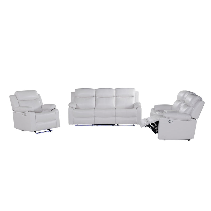 Blanche - Console Reclining Loveseat With LED Lights And Speakers - R&R Furniture Gallery (Fountain Valley, CA)
