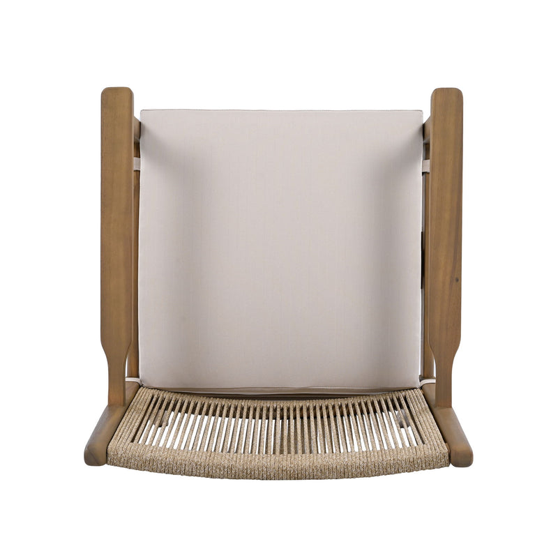 Outdoor Acacia Wood Patio Dining Armchair (Set of 2) - R&R Furniture Gallery (Fountain Valley, CA)