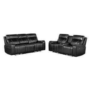 Gary - Power Reclining Loveseat With Cooler In Center Console - Black