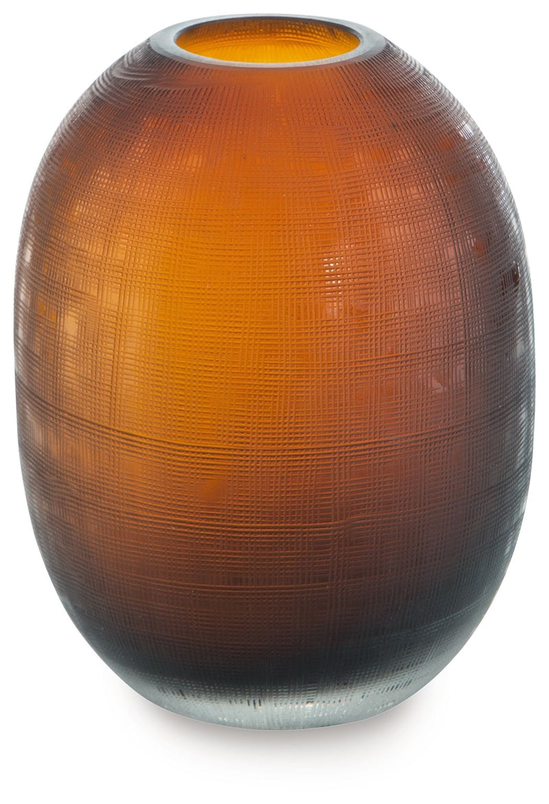 Signature Design by Ashley Embersen vase, a stylish ceramic vase with a modern shape, perfect for decorative floral arrangements.
