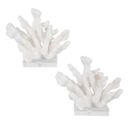 White Uttermost Charbel bookends set of 2, decorative metal bookends with a sleek, modern design for holding books.