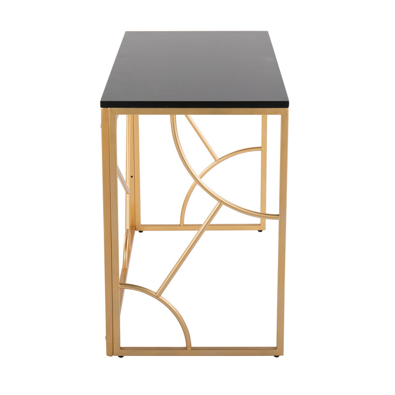 Lumi Source Constellation contemporary writing desk with sleek wooden surface and minimalist design.