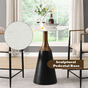Jaramillo - Counter Height Table - Natural Marble Top & Black - R&R Furniture Gallery (Fountain Valley, CA)