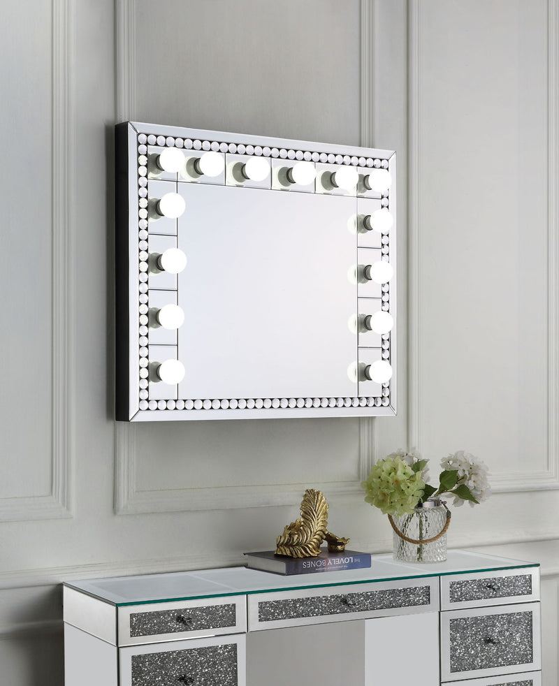 Farai - 28" Accent Mirror - Mirrored & Faux Crystal Diamonds - R&R Furniture Gallery (Fountain Valley, CA)