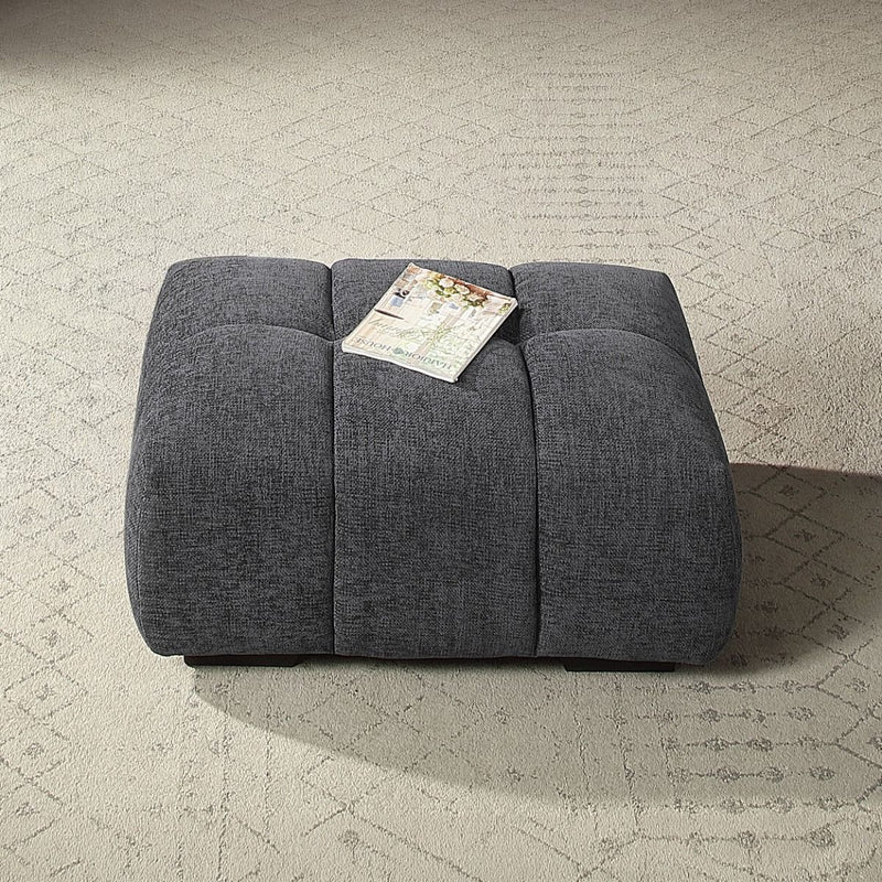 Chosen - Ottoman - Gray Chenille - R&R Furniture Gallery (Fountain Valley, CA)