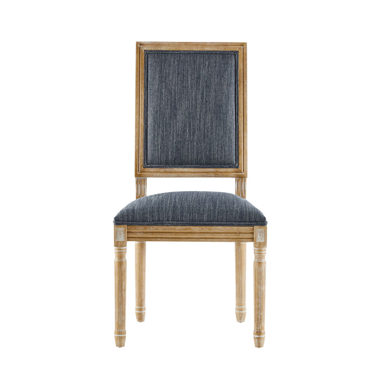 French Country Style Dining Chair With Upholstered Seating And Fluted Legs - R&R Furniture Gallery (Fountain Valley, CA)
